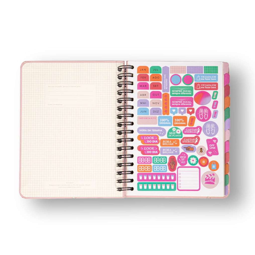 PLANNER PERMANENTE WIRE-O MELISSA SEMANAL NOTAS A5 CASINHA DAS ABELHAS