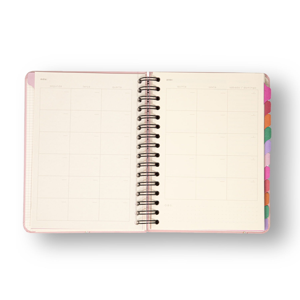 PLANNER PERMANENTE WIRE-O MELISSA SEMANAL NOTAS A5 CASINHA DAS ABELHAS
