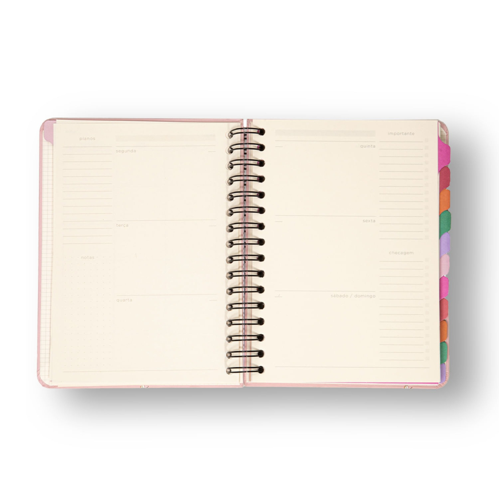 PLANNER PERMANENTE WIRE-O MELISSA SEMANAL NOTAS A5 CASINHA DAS ABELHAS
