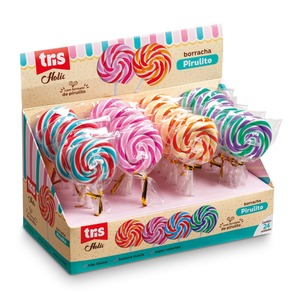 BORRACHA TRIS HOLIC PIRULITO
