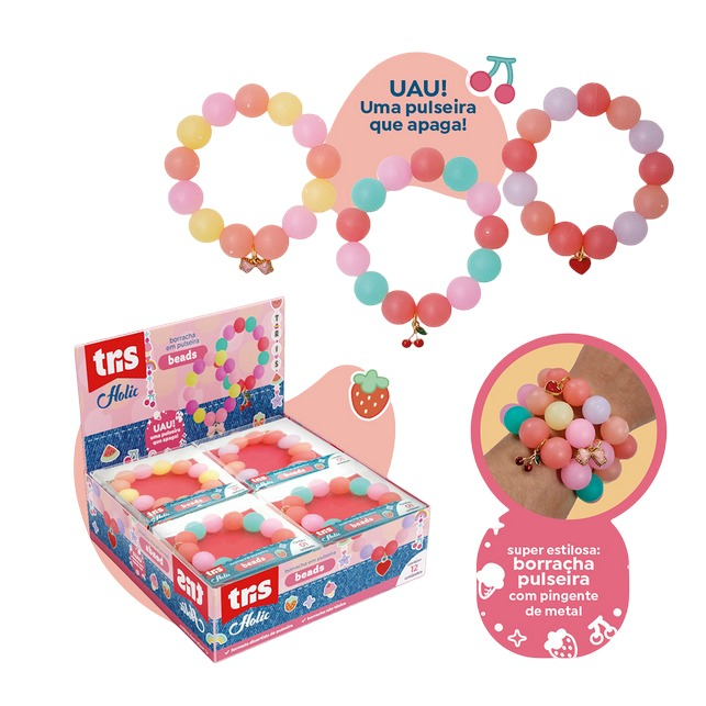 BORRACHA TRIS HOLIC PULSEIRA BEADS