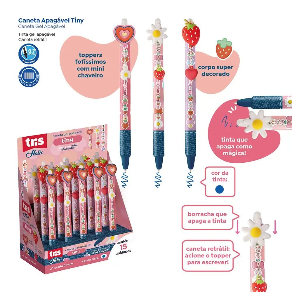 CANETA GEL APAGÁVEL TRIS TINY 0.7