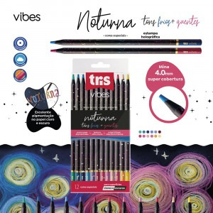 LAPIS COR TRIS VIBES NOTURA 12C - TONS FRIOS + QUENTES