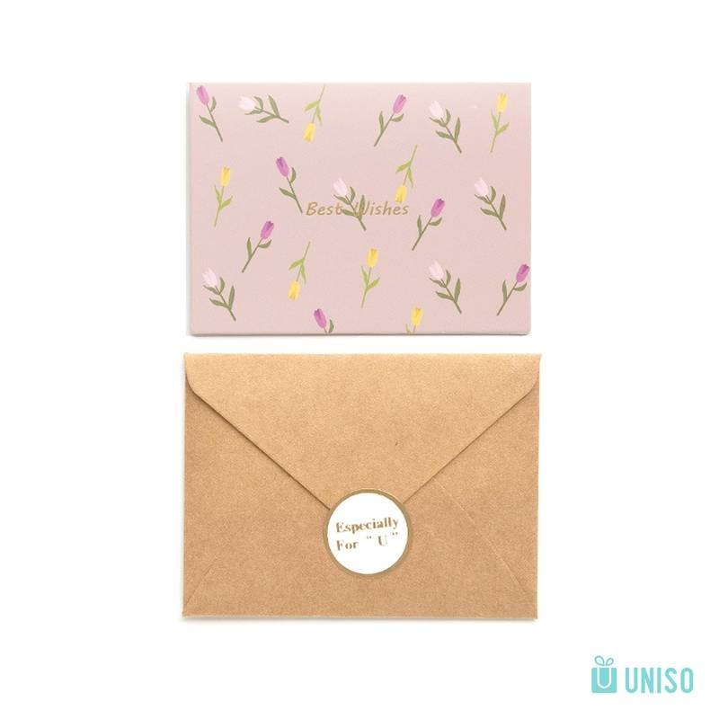 CARTAO FLOR COM ENVELOPE E ADESIVO