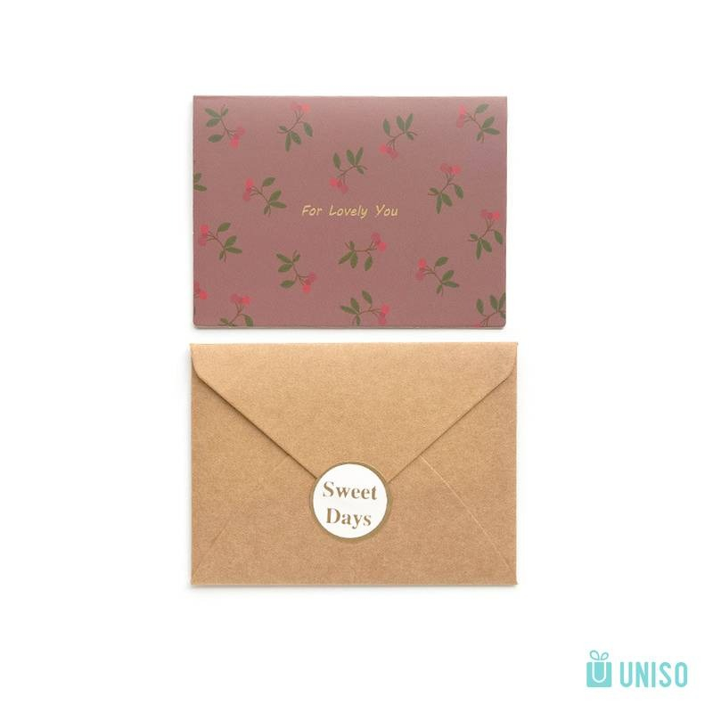 CARTAO FLOR COM ENVELOPE E ADESIVO