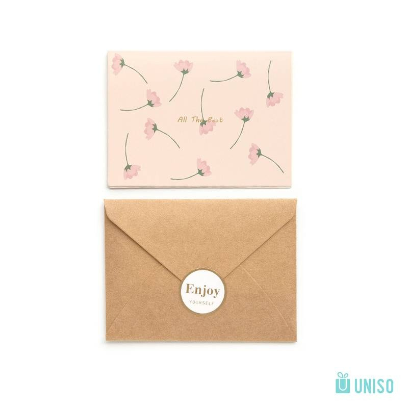 CARTAO FLOR COM ENVELOPE E ADESIVO