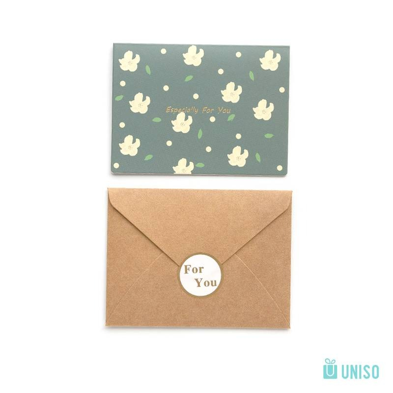 CARTAO FLOR COM ENVELOPE E ADESIVO