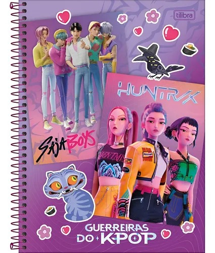CADERNO UNIVERSITÁRIO GUERREIRAS KPOP 1M 80F