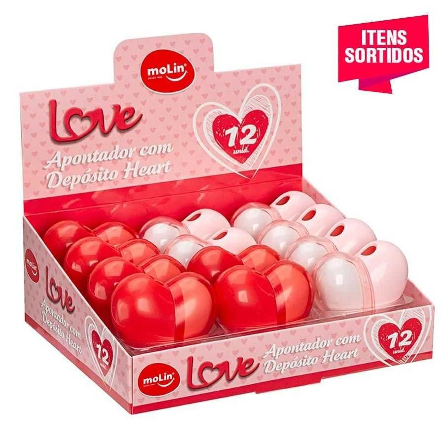 APONTADOR E BORRACHA LOVE HEART CORAÇÃO MOLIN