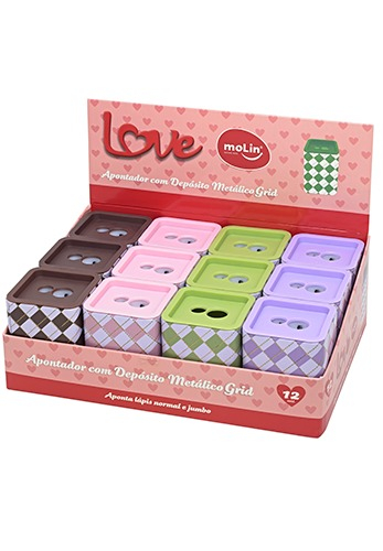 APONTADOR METALICO QUADRADO LOVE GRID