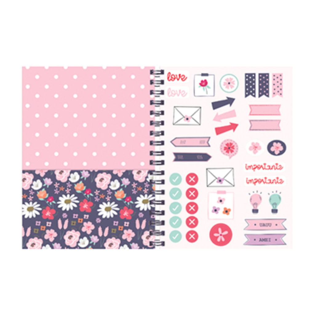 CADERNO COLLEGE FLOWERS CAPA DURA 80FLS (170X235MM)  MOLIN