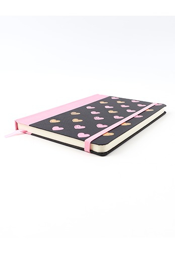 CADERNO LOVESKINE BLACK HEART CAPA DURA 96FLS (142X205MM)