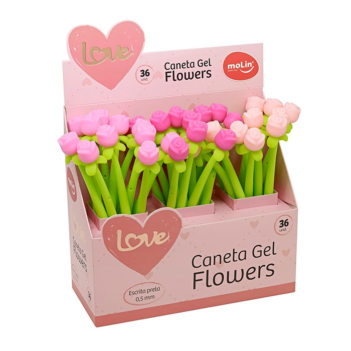 CANETA GEL LOVE LOVELY FLOWERS 0,5MM