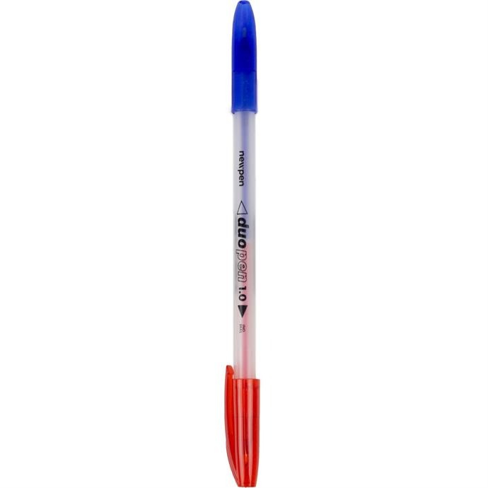 CANETA ESFEROGRAFICA DUOPEN AZ/VM 1,00MM - NEWPEN