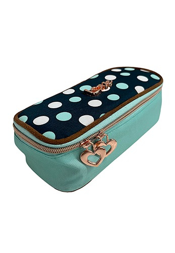 ESTOJO LOVE GREEN DOTS RETANGULAR (21,5X9X7CM)
