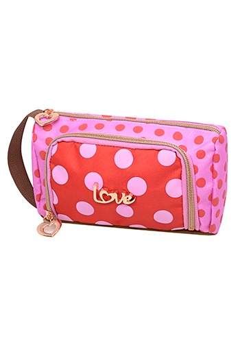 ESTOJO LOVE PINK POA TRIANGULAR (20X12X5CM)