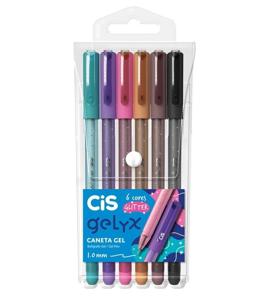 CANETA CIS GELYX 1,0 MM EST C/6 GLITTER