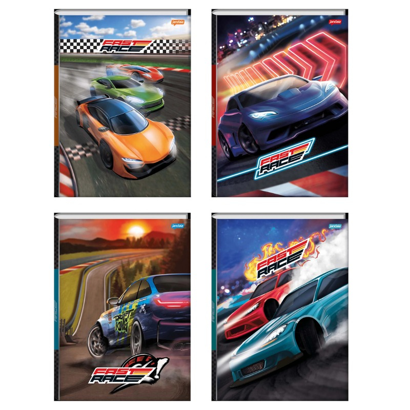 CADERNO BROCHURA 1/1 80FLS FAST RACE