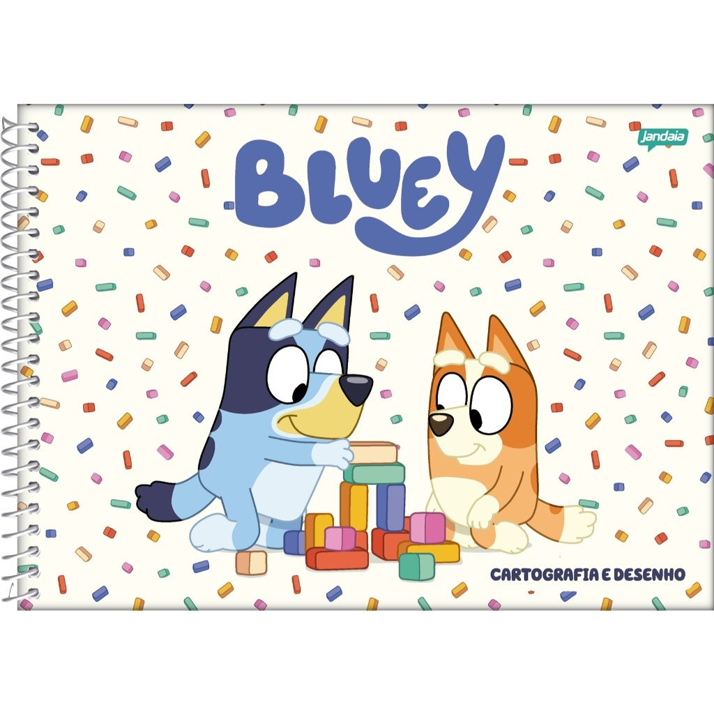 CADERNO ESPIRAL CARTOGRAFIA DESENHO 80FLS BLUEY
