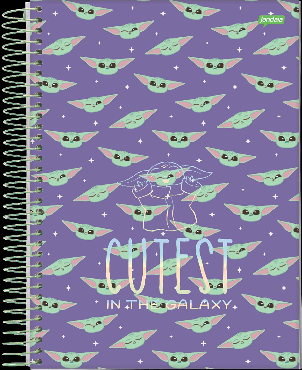 CADERNO ESPIRAL 1X1 80FLS GROGU BABY YODA