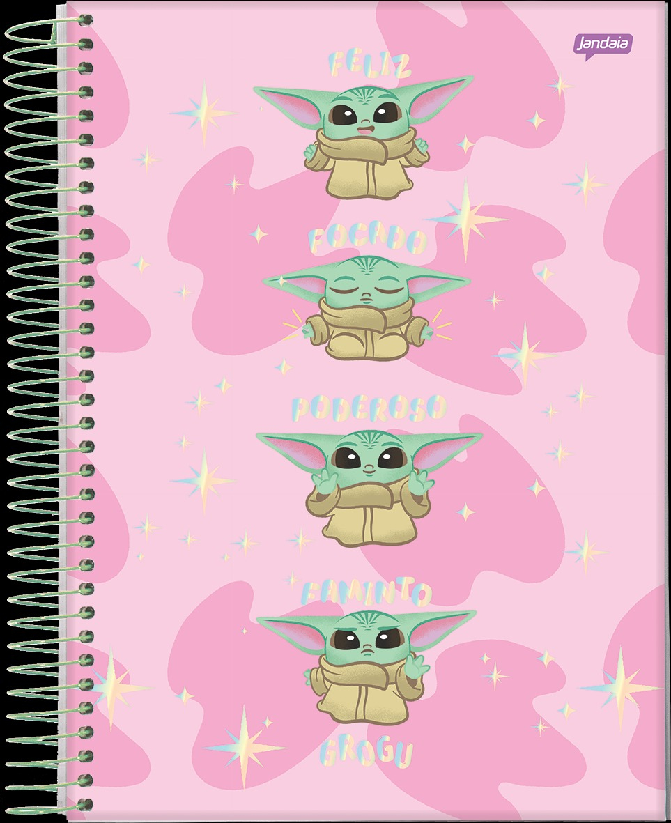 CADERNO ESPIRAL 1X1 80FLS GROGU BABY YODA