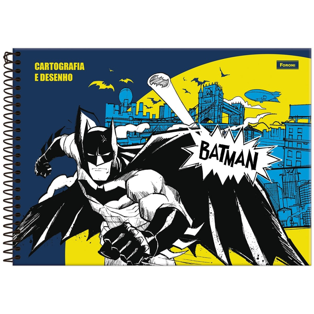 CADERNO CARTOGRAFIA DESENHO 80F BATMAN