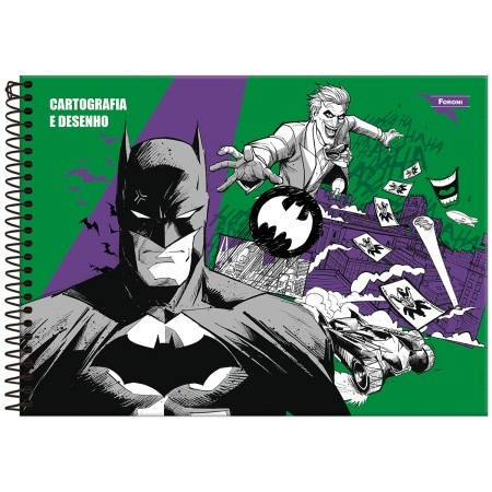 CADERNO CARTOGRAFIA DESENHO 80F BATMAN