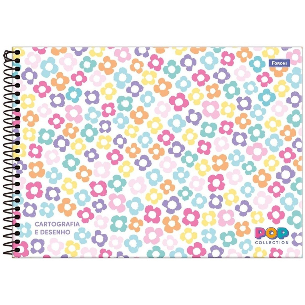 CADERNO CARTOGRAFIA DESENHO 96F POP COLLECTION