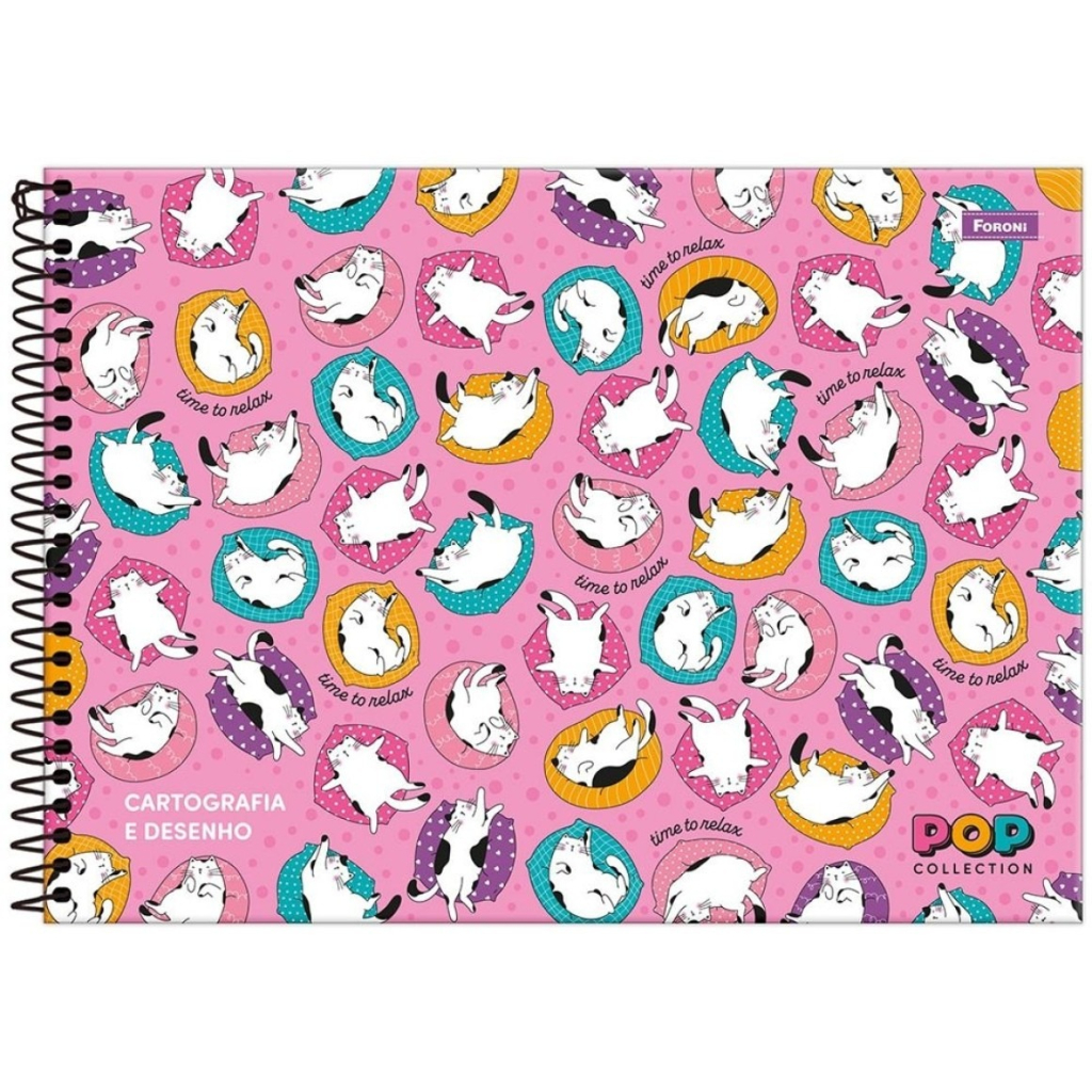 CADERNO CARTOGRAFIA DESENHO 96F POP COLLECTION