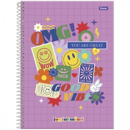 CADERNO UNIVERSITARIO 1/1 80F JOYFUL MIND
