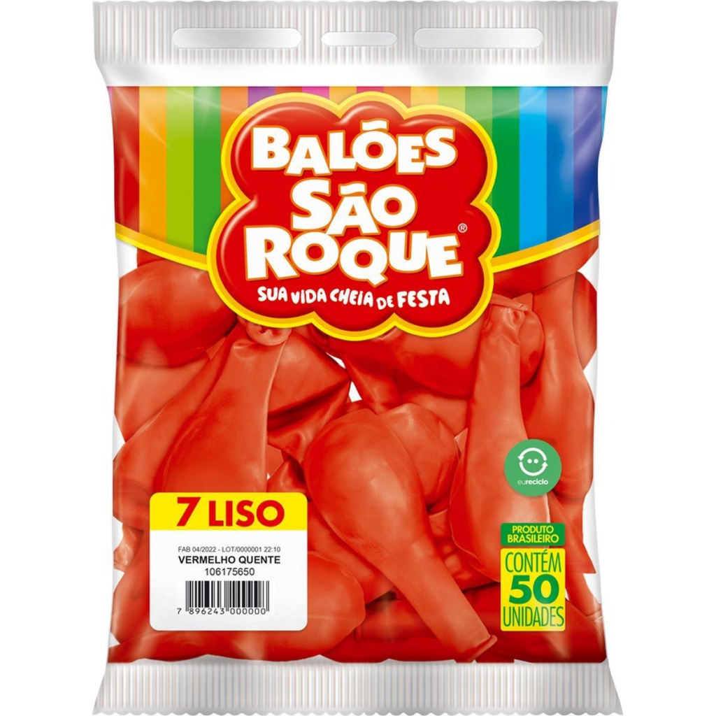 BALAO 7 LISO VERMELHO QUENTE IMPERIAL