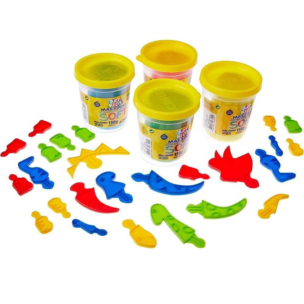 KIT MASSINHA DINOSSAUROS 600G
