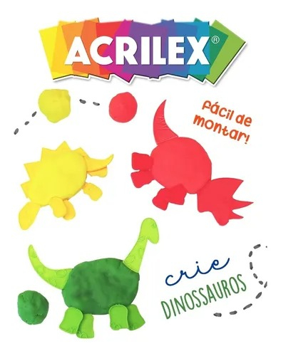 KIT MASSINHA DINOSSAUROS 600G