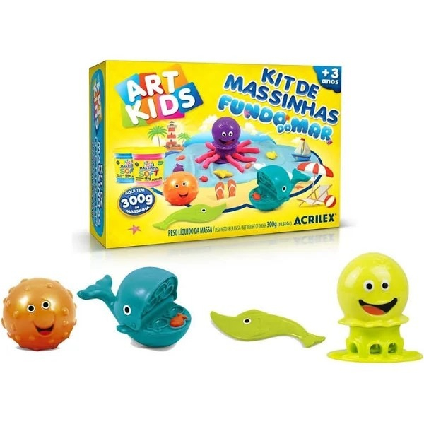 KIT DE MASSINHA FUNDO DO MAR 300G