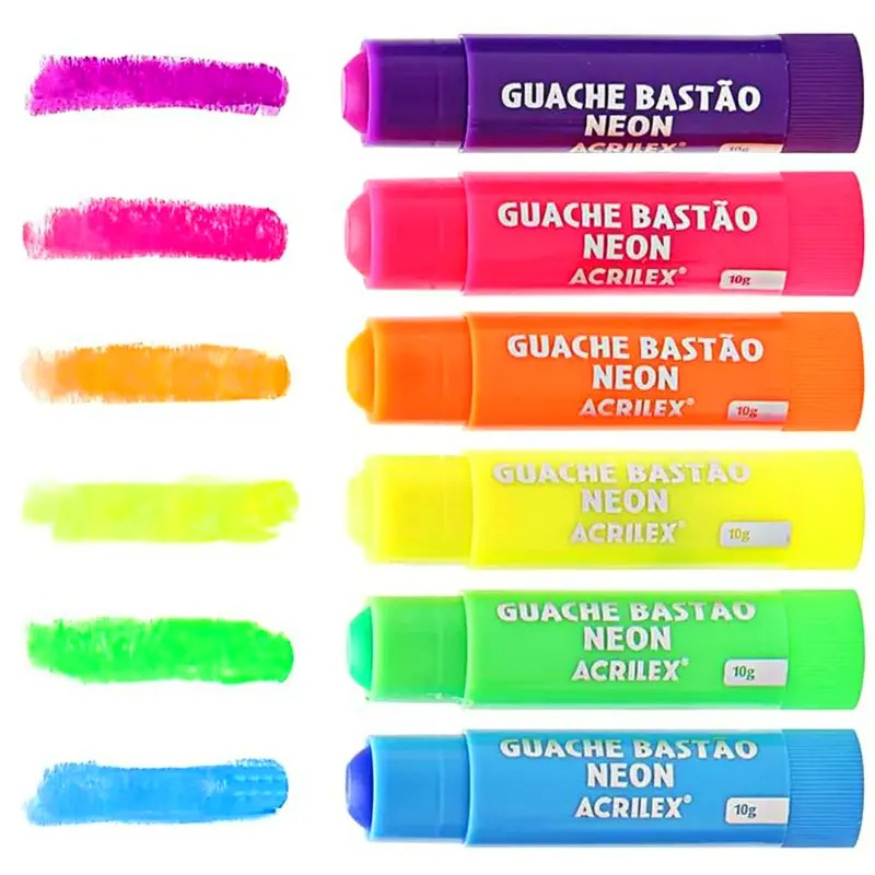 GUACHE BASTAO NEON 6 CORES
