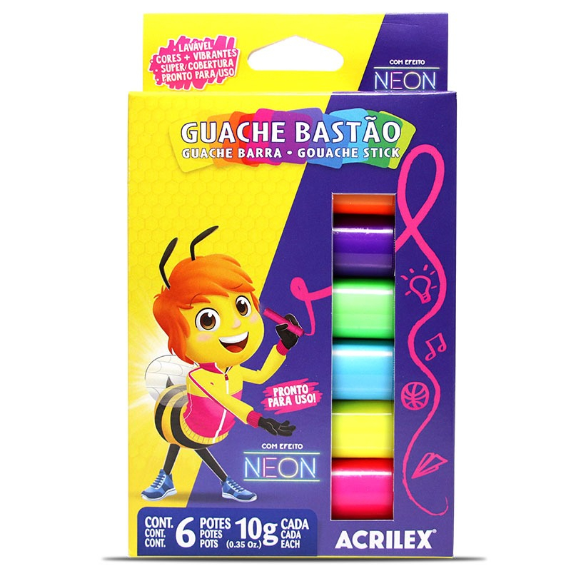 GUACHE BASTAO NEON 6 CORES