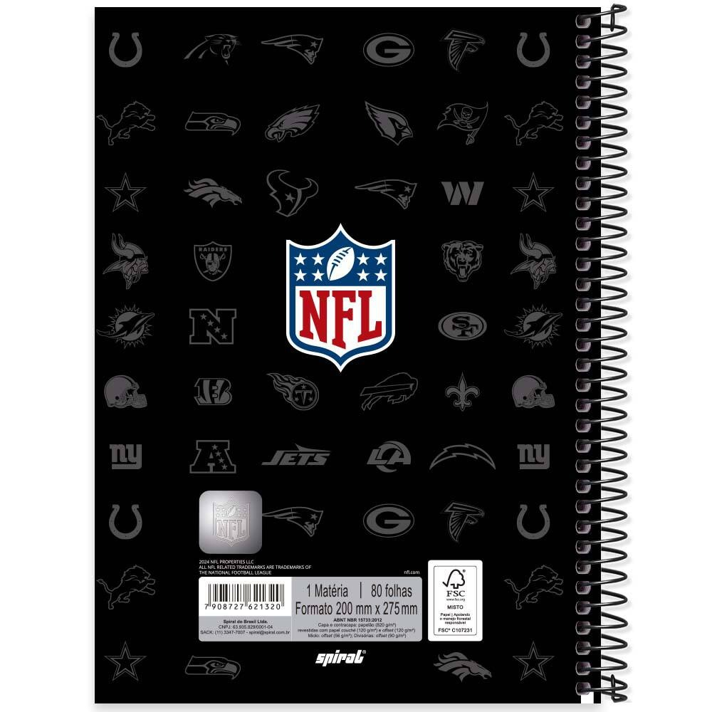 CADERNO ESPIRAL 1/1 80FLS  NFL