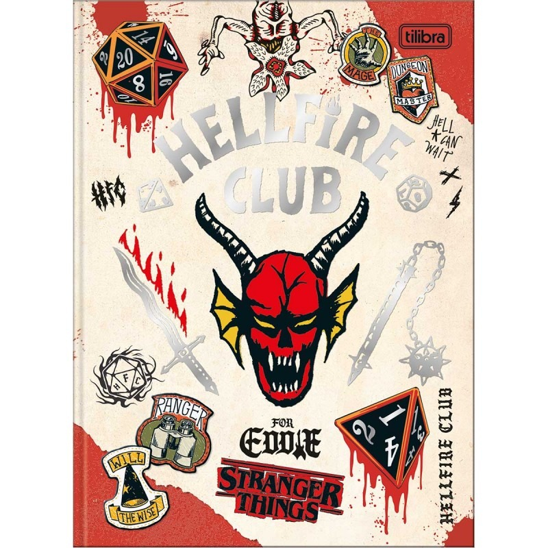 CADERNO LUXO COLEGIAL STRANGER THINGS 80F