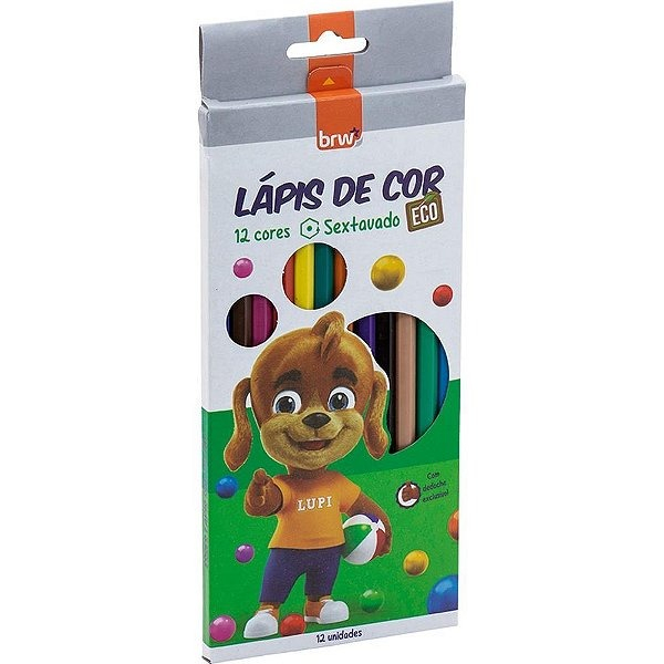 LAPIS DE COR SEXTAVADO ECO 12 CORES BRW