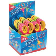 TESOURA ESCOLAR TRIS COMFORT 15CM EMBORRACHADA