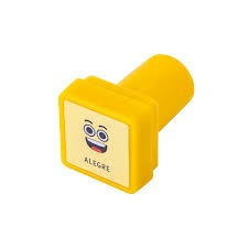 CARIMBO PLÁSTICO INFANTIL EMOÇÕES - CAIXA C/ 16PC